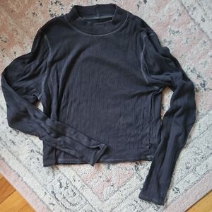 American Eagle Outfitters Gray Ribbed Tee